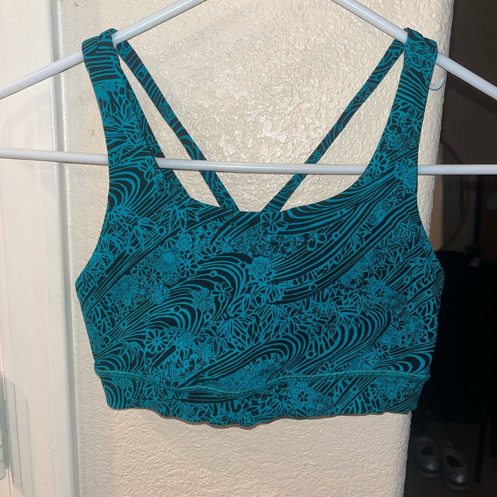 Teal Lululemon Energy Bra Patterned Size 4